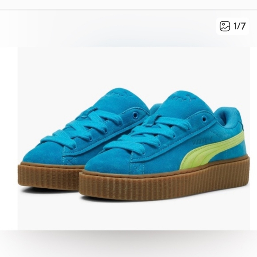 BRAND NEW. Women's Puma X Fenty Phatty Creeper Sneaker In Color Speed Blue-Lime